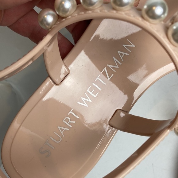 Stuart Weitzman Goldie Pearly Stud Jelly Sandal 5 Vacation Resortwear Maximalist - Picture 13 of 15